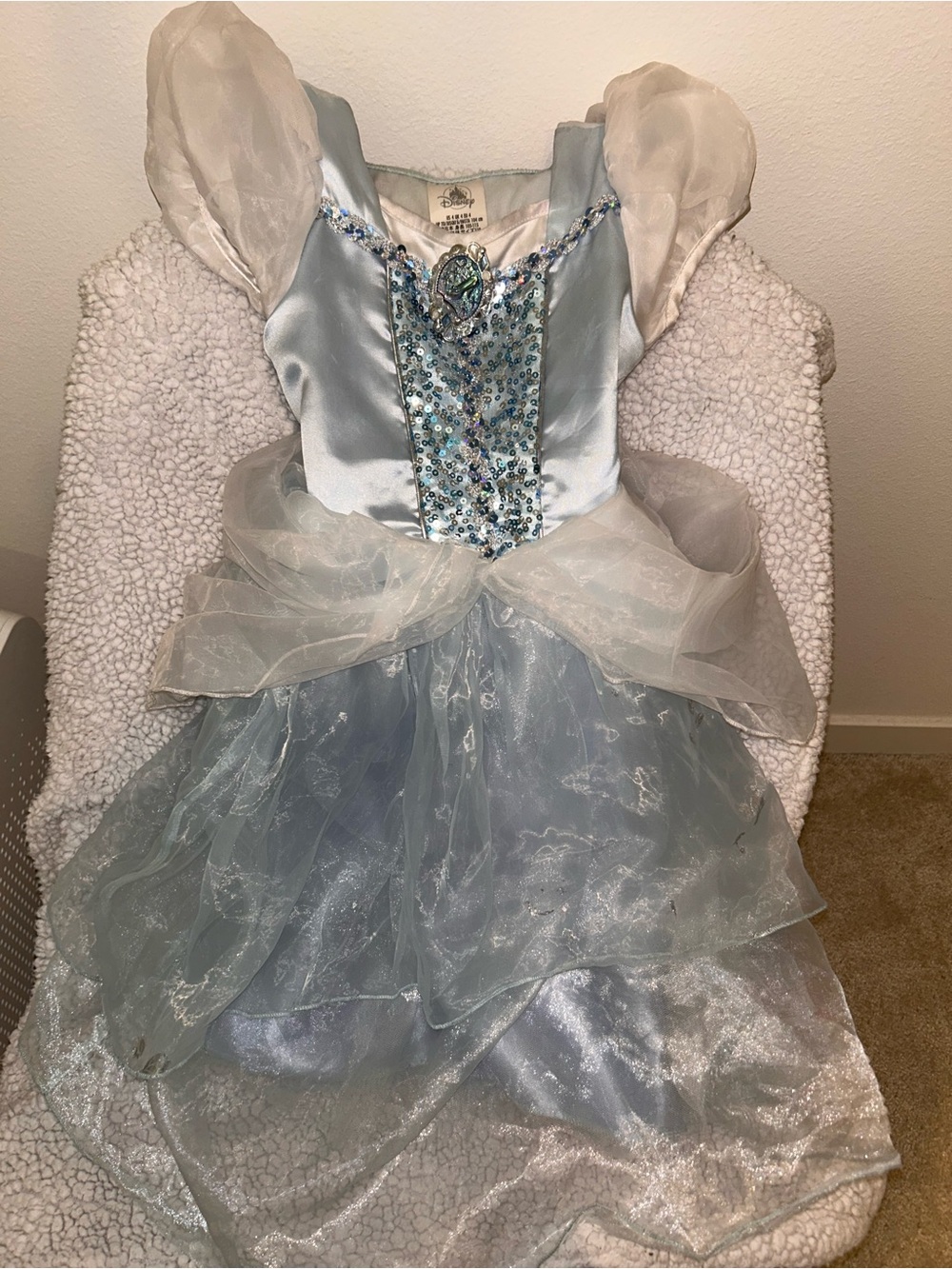 Disney Light Blue Sequin Cinderella Dress-Up Gown Size kid 4